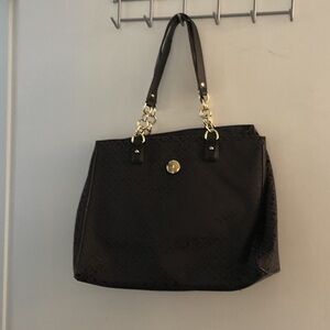 Tommy Hilfiger Black Tote with Gold Accents